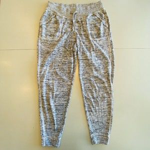 Athleta Activewear Jogger Pant Elastic Waist Drawstring Heather Black Gray Sz XS